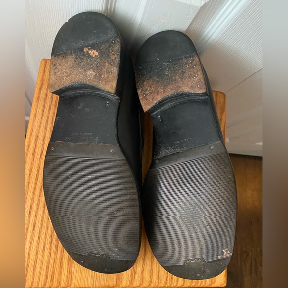 VINTAGE 90’s Y2K PRADA Black Leather Square Toe Slip-On Chunky Loafers SZ 9 - Picture 5 of 10